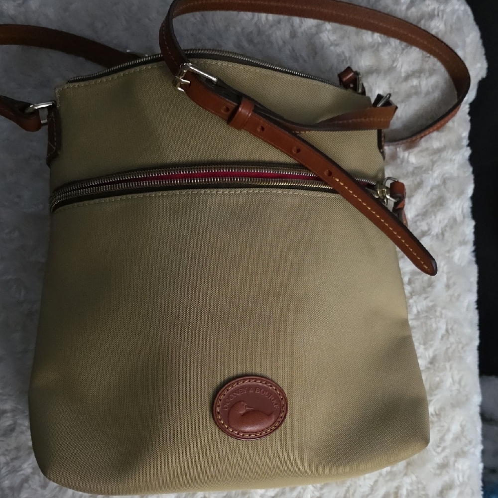 Dooney & Bourke Beige and Brown Crossbody Bag
